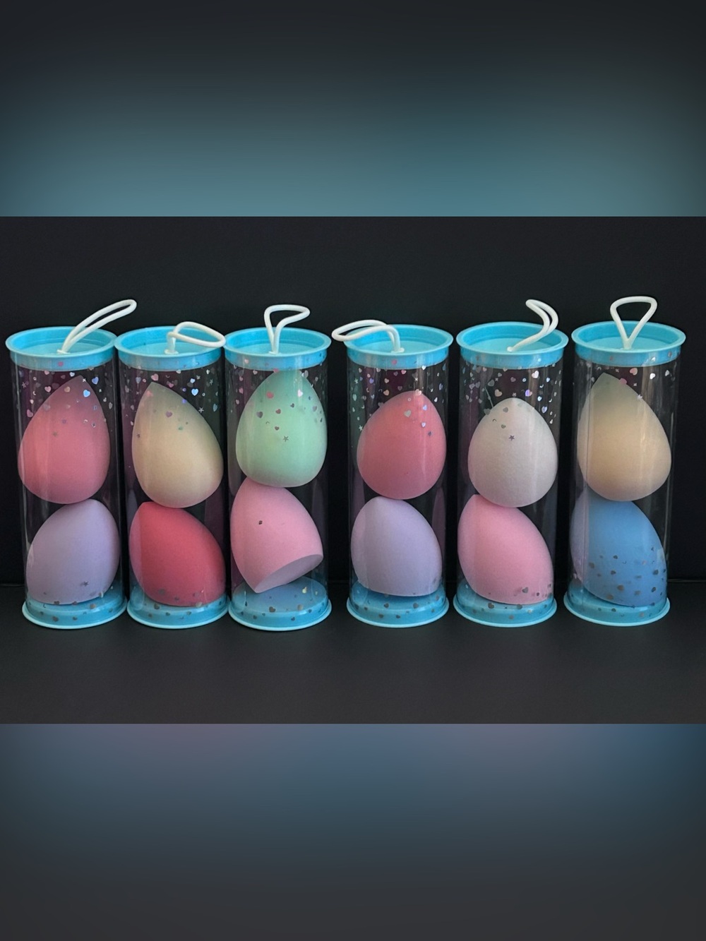 DOZEN Pastel Foundation Beauty Blender Sponge Duo Set of Six in Assorted Colors